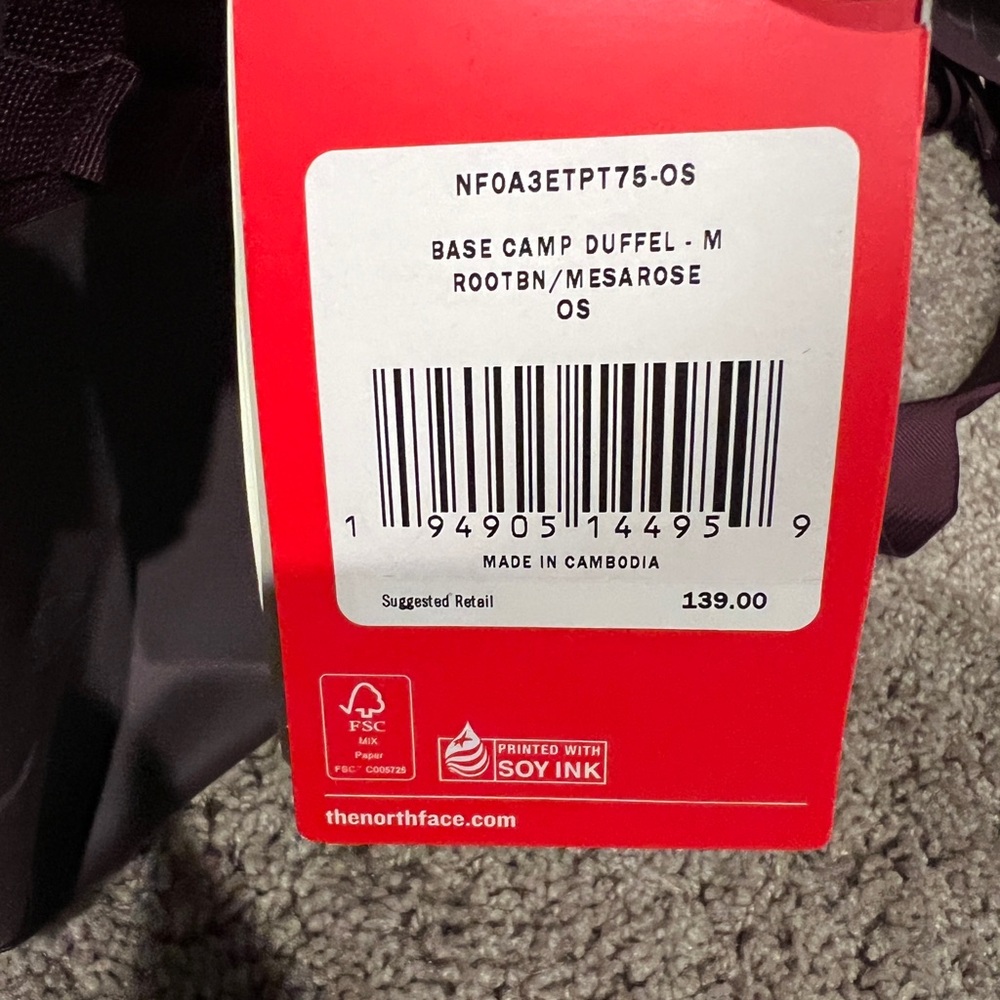The North Face Purple Duffel Bag - Picture 3 of 3